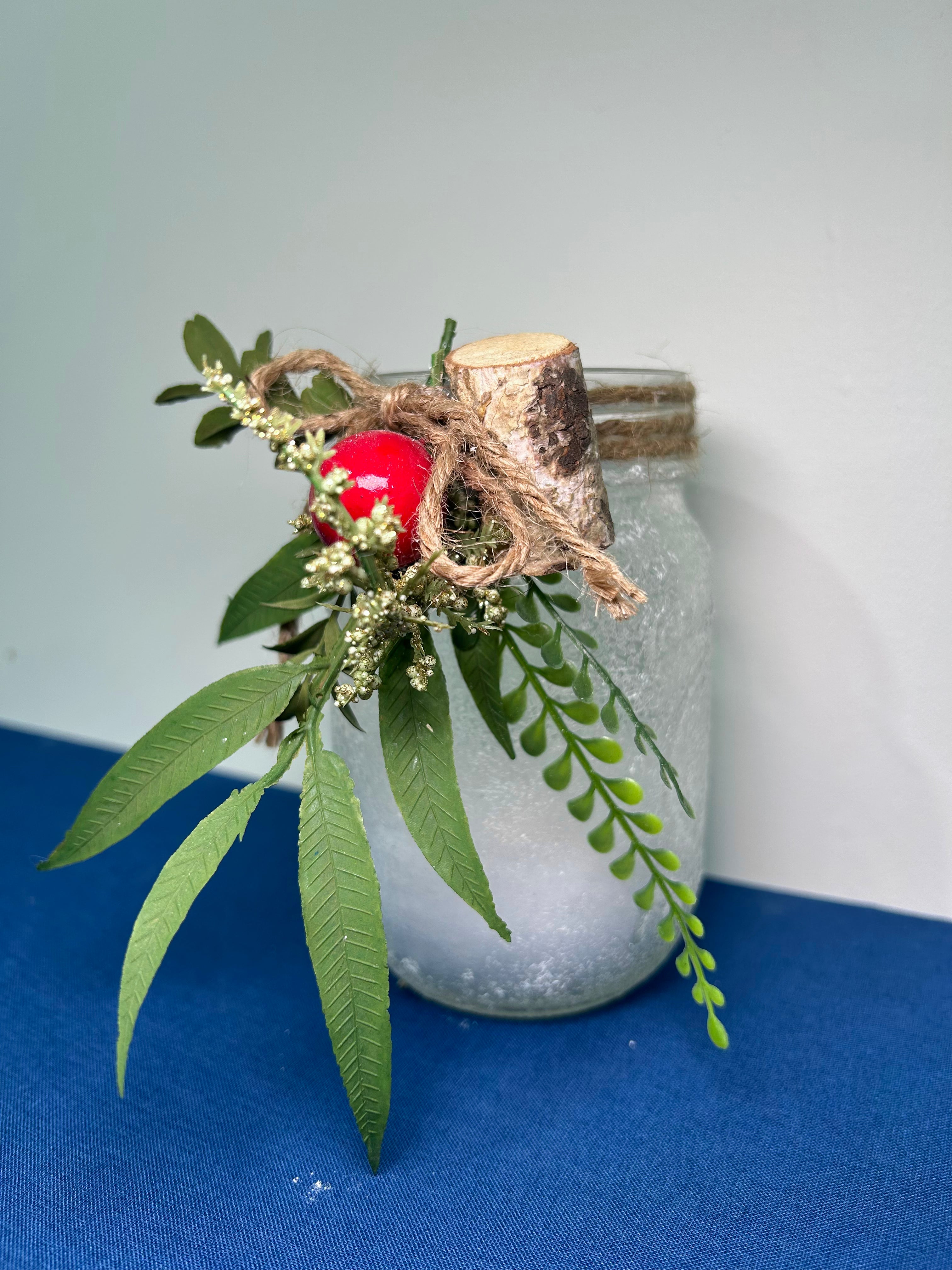 Bougie votive artisanale en pot Mason recyclé