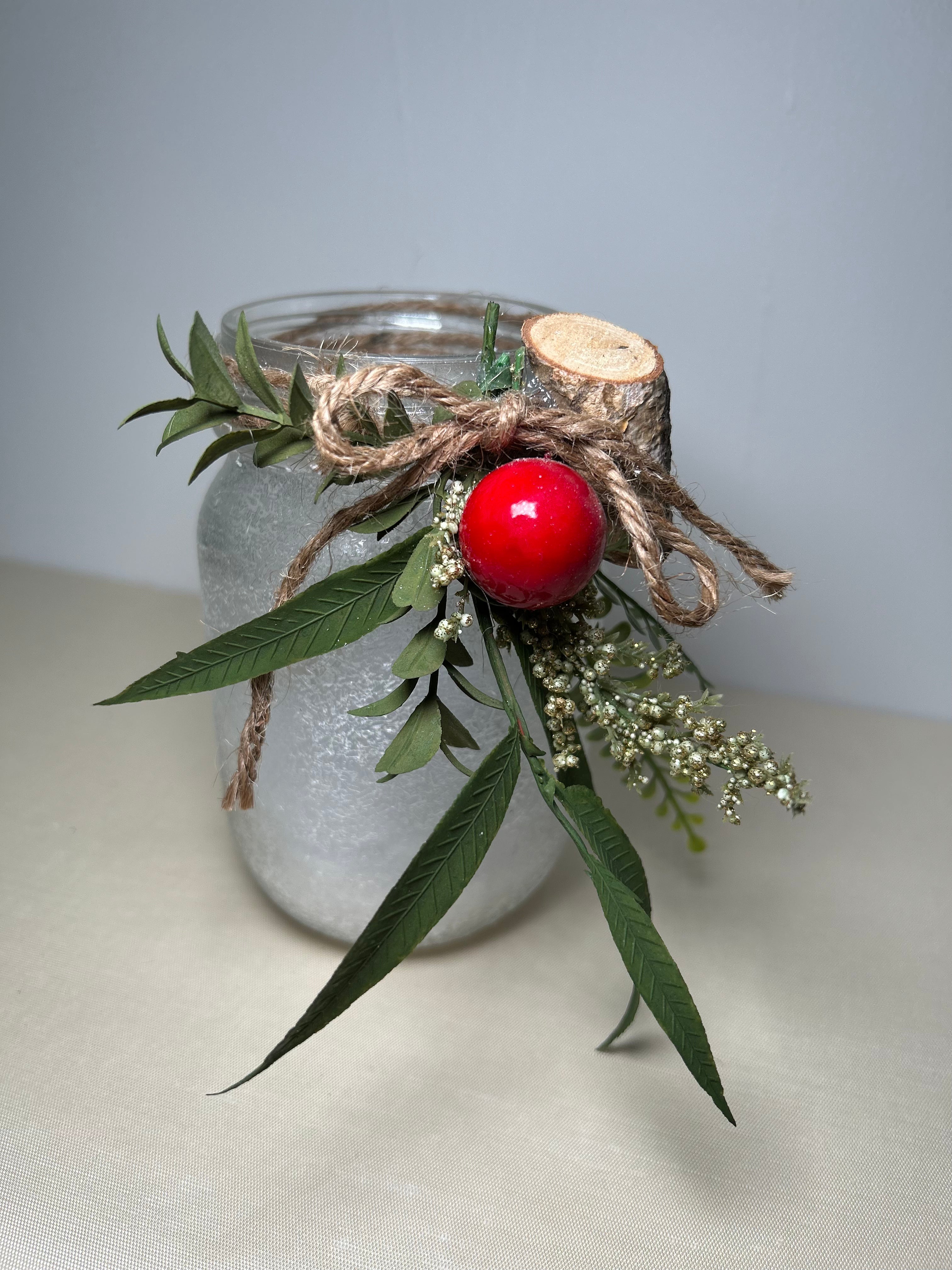 Bougie votive artisanale en pot Mason recyclé